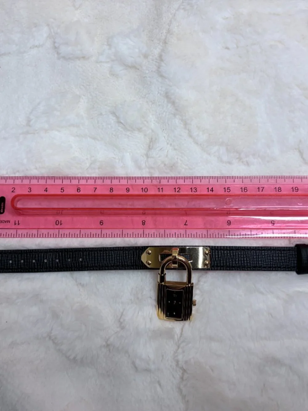 Luxury Kelly Style Padlock Wristwatch Bracelet in Gold Tone